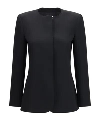 The Row Long-sleeve Wool Jacket In Black