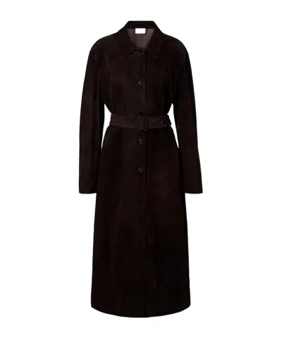 The Row Long-sleeved Coat In Brown