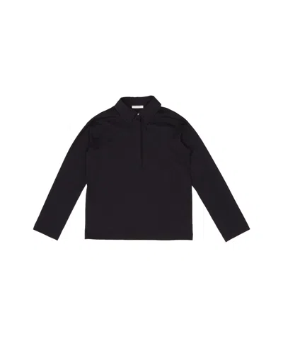 The Row Long-sleeved Polo Shirt In Black