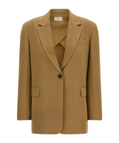 The Row Long-sleeved Suit Jacket In Brown