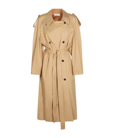 The Row Long-sleeved Trench Coat In Brown