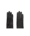 The Row Lorella Leather Gloves In Black
