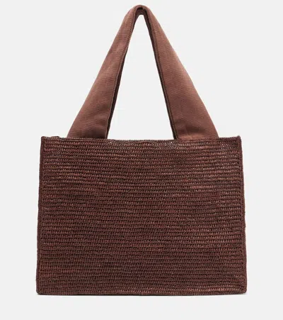 The Row Loretta Raffia Tote Bag In Brown