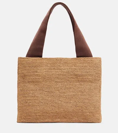 The Row Loretta Raffia Tote Bag In Sand