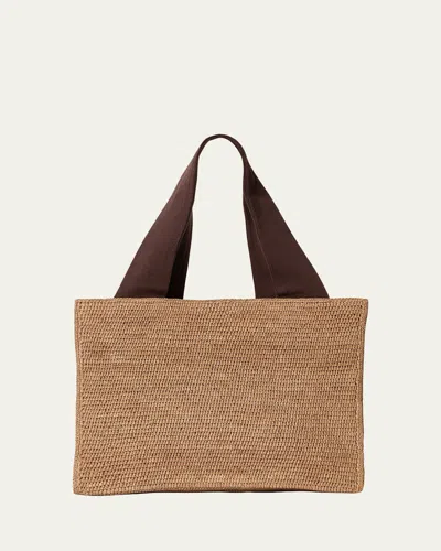 The Row Loretta Tote Bag In Raffia In Brown