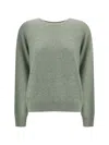 The Row Lorynna Cashmere Crewneck Sweater In Green