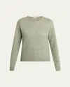 The Row Lorynna Cashmere-silk Crewneck Sweater In Gray