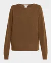 The Row Lorynna Cashmere-silk Crewneck Sweater In Brown