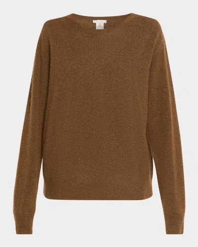 The Row Lorynna Cashmere-silk Crewneck Sweater In Brown