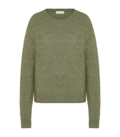 The Row Lorynna Cashmere-silk Sweater In Green