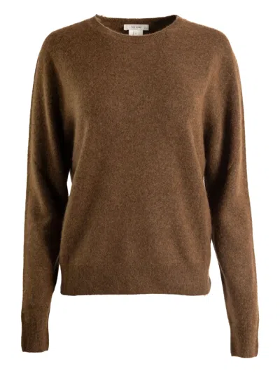 The Row Lorynna Round-neck Cashmere Sweater In Brown