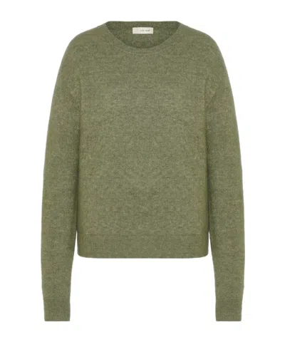 The Row Lorynna Velvet-blend Top In Green