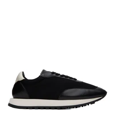 The Row Womens  Owen Runner Panelled Leather And Suede Low-top Trainers In Black