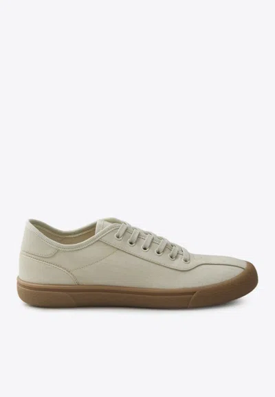 The Row Low-top Canvas Sneakers In Beige