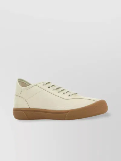 The Row Low-top Canvas Sneakers Rubber Sole In Beige