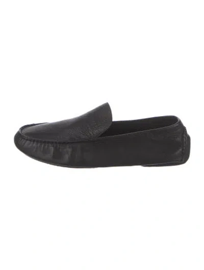 Pre-owned The Row Lucca Leather Drivers Leather Loafers In Black