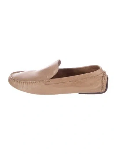 Pre-owned The Row Lucca Leather Loafers In Neutral