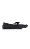 The Row Lucca Leather Mocassins In Black