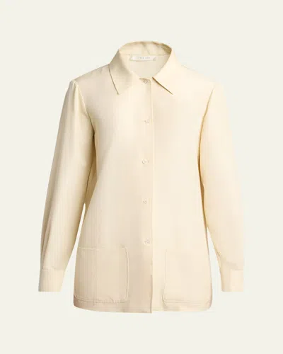 The Row Lucetta Silk Button-front Shirt In White