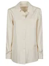 The Row Lucetta Silk Front Button Shirt In White