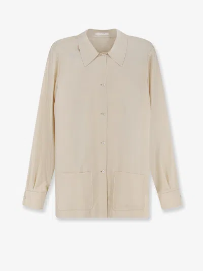 The Row Lucetta Silk Shirt In Neutral