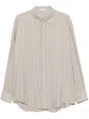 The Row Luigi Striped Shirt In Neutrals