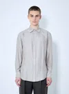 The Row Luigi Striped Shirt In Beige