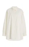 The Row Luka Cotton-blend Shirt In White