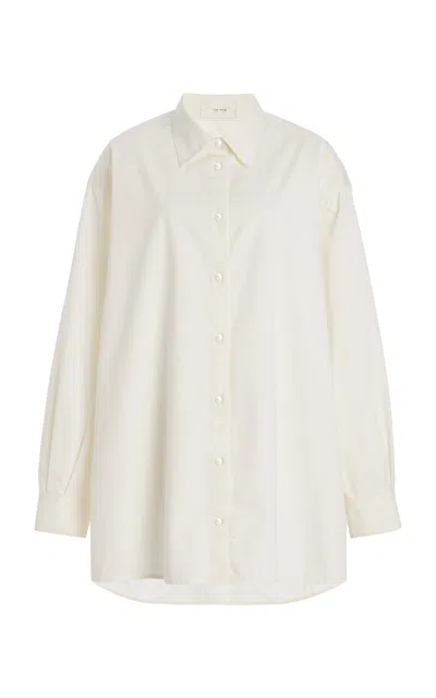 The Row Luka Cotton-blend Shirt In White