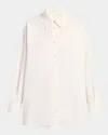 The Row Luka Cotton-cashmere Button-down Shirt In White