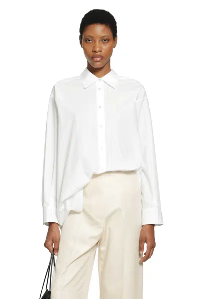 The Row Luka Cotton Poplin Shirt In White