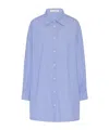 The Row Luka Shirt In Cotton In Blue