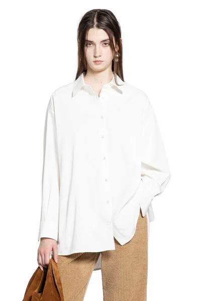 The Row Luka Shirt In Cotton In White