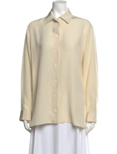 Pre-owned The Row Luka Shirt Silk Button-up Top In Neutrals