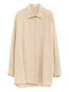 The Row Andra Oversized Silk Shirt In Neutral