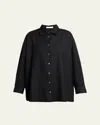 The Row Luka Wool Twill Oversized Button-down Shirt In Multi