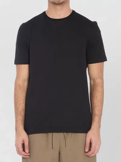 The Row Luke Jersey T Shirt Ribbed Crew Neck In Black