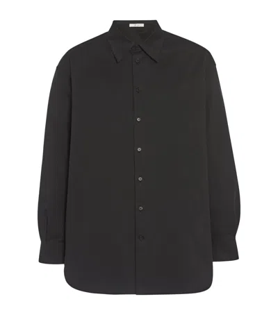 The Row Lukre Cotton-blend Shirt In Black