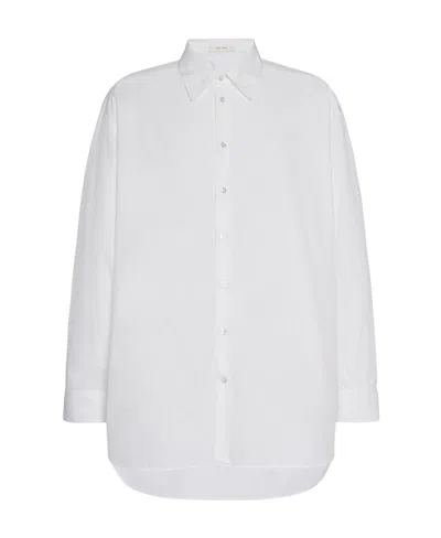 The Row Lukre Long-sleeve Cotton Shirt In White