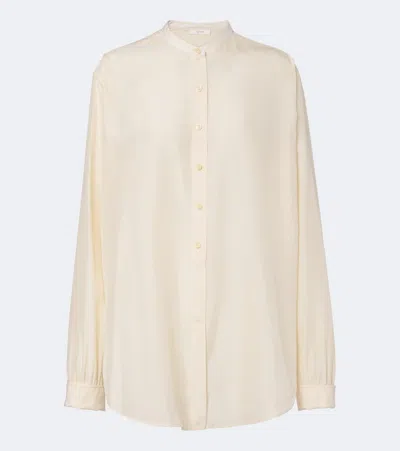The Row Lula Silk Satin Shirt In White