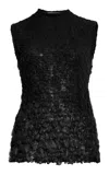 The Row Luma Textured Lace Tank Top In Black