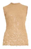 The Row Luma Textured Lace Tank Top In Brown