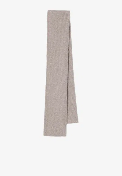 The Row Luthgard Cashmere-blend Ribbed Scarf In Neutral