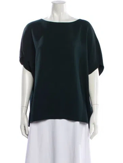 Pre-owned The Row Lylia Bateau Neckline Top In Green