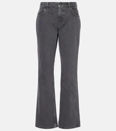 The Row Lyndsey Low-rise Straight Jeans In Faded Black