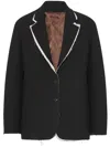 The Row Lysandre Raw-edge Cotton-wool Blazer In Brown