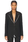 The Row Lysandre Raw-edge Cotton-wool Blazer In Dark Brown Melange