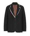 The Row Lysandre Raw-edge Cotton-wool Blazer In Black