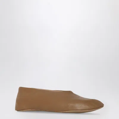 The Row Brown Stella Leather Mule