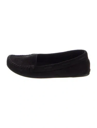 Pre-owned The Row Mabel Moc Suede Flats In Black